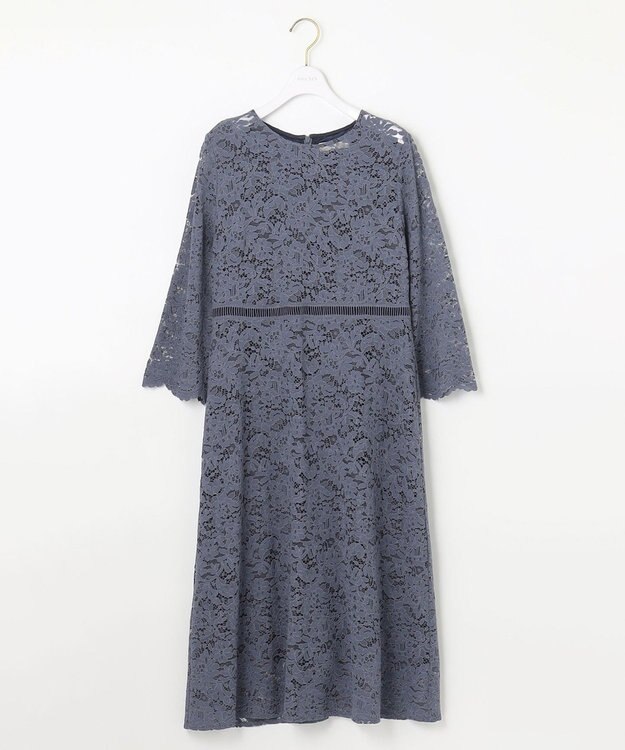 ANY SIS 【洗える】総レース ワンピース スモーキーブルー