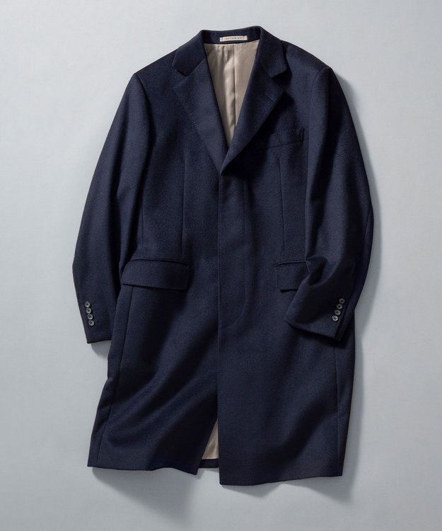 GOTAIRIKU ライトウェイトアンゴラ チェスターコート ネイビー系
