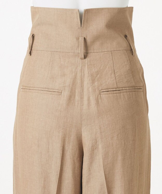 23区 【GOLD LABEL】ナチュラルシャンブレー タックパンツ ベージュ系