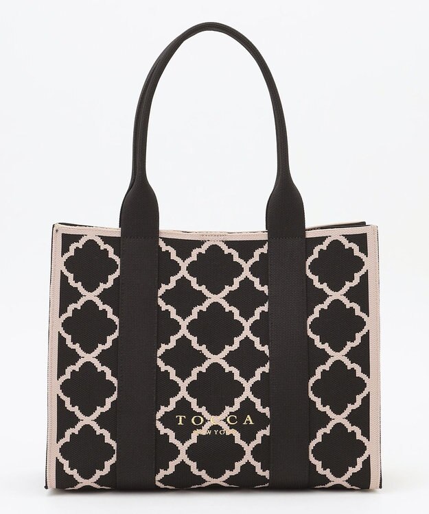 TOCCA 【大人百花掲載】【A4サイズ対応】CHECKER CLOVER KNITBAG ニットバッグ ブラック系