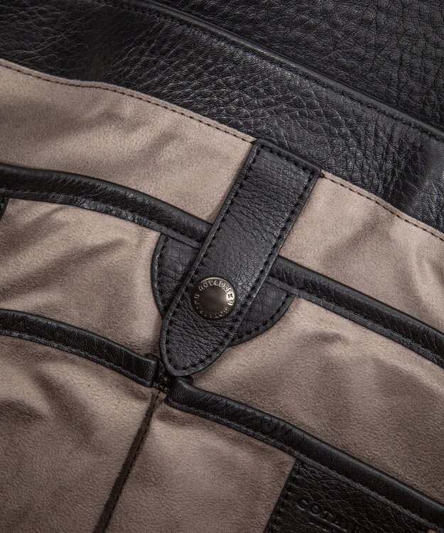 GOTAIRIKU 別注/日本製【PELLE MORBIDA×GOTAIRIKU】レザー フラップトートバッグ ブラック系