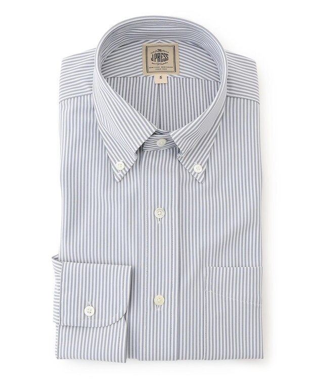 J.PRESS MEN 【接触冷感 / 吸水速乾 / UVカット / 高通気性】【SMART TECH】 ロンドンストライプ ジャージーシャツ ネイビー系1
