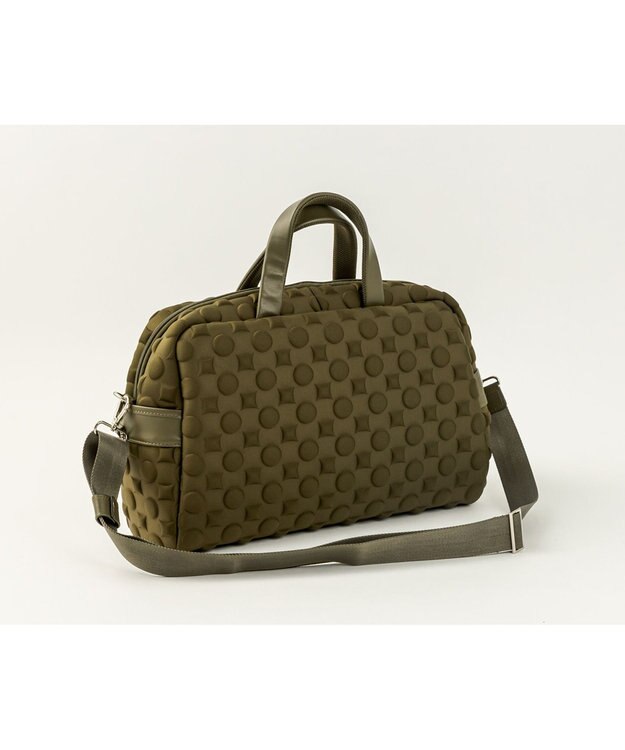 MIYABIYA 【撥水加工】La quoh with kirakaracho 南蛮七宝エンボスボンディング ボストン 鶯(カーキ)