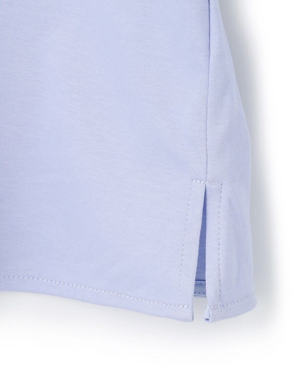 ICB L 【洗える】 コンパクトスムース シャツカラーカットソー サックスブルー系