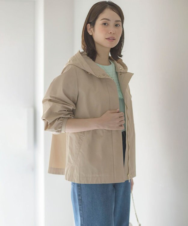 組曲 L 【2WAY】フード付き ライトアウター ベージュ系