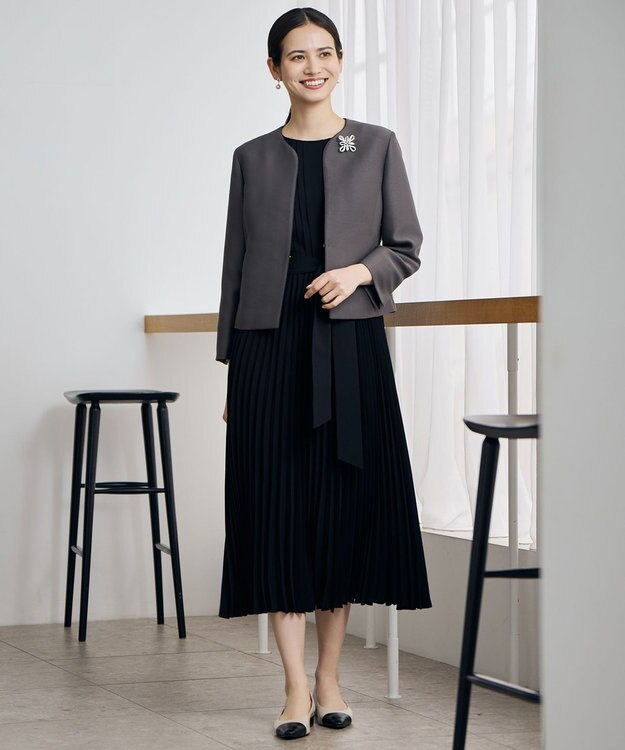 自由区 S ライトダブルクロス ジャケット グレー