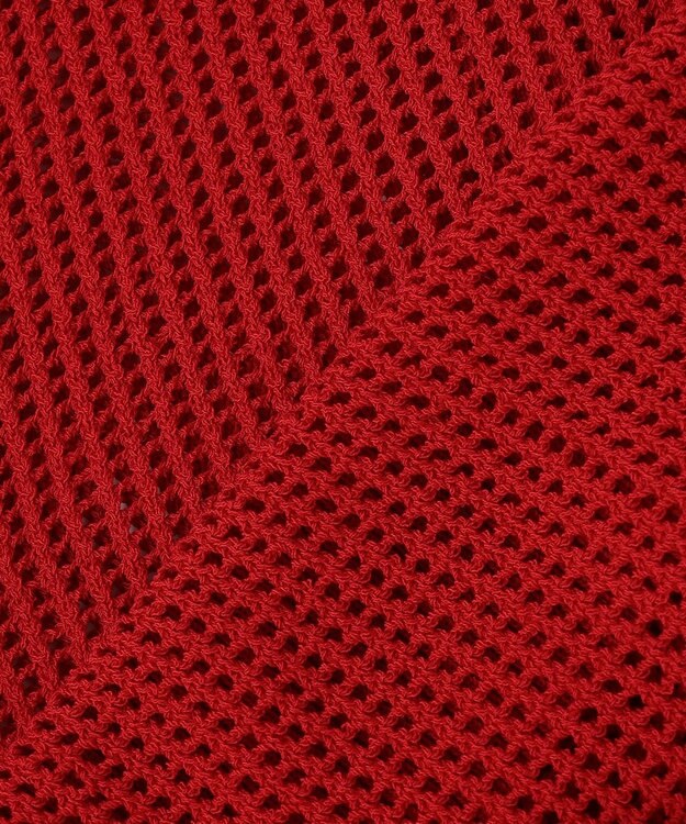 組曲 L 【先行予約・前後着用可】メッシュニット 七分袖カーディガン チェリー系