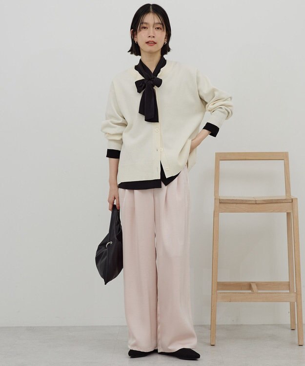 AMERICAN HOLIC 【イージーケア】ナロータイブラウス Off White