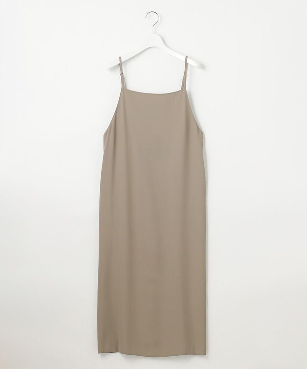 J.PRESS LADIES S 【洗える・UVカット・接触冷感】ストレッチバックサテン キャミワンピース モカ系