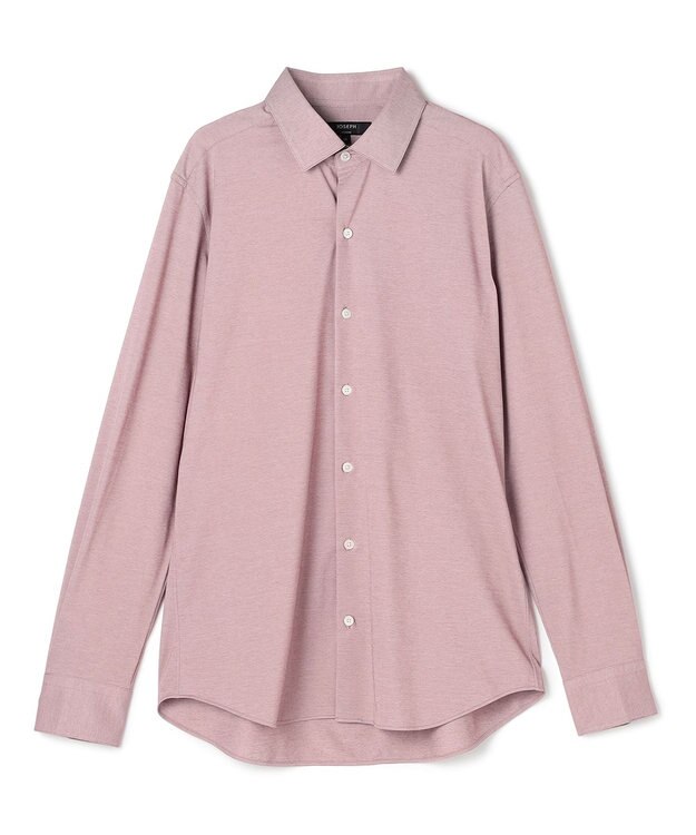 JOSEPH HOMME 【ストレッチ】ハイゲージコットンジャージー 　長袖レギュラーカラーシャツ ピンク系