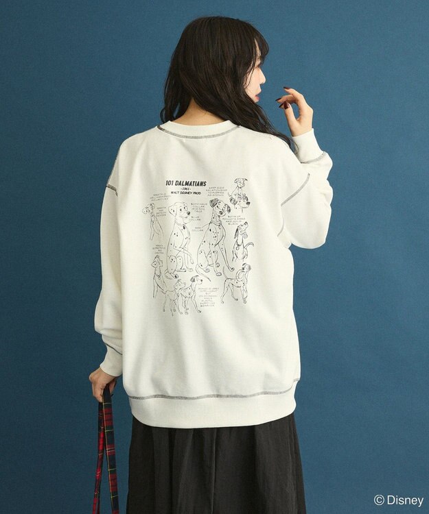 Green Parks １０１匹わんちゃん／バックプリントスウェット White