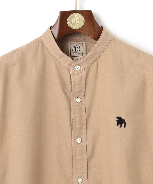 J.PRESS MEN 【大人気バックブル】バンドカラー オックスフォードガーメントダイシャツ ベージュ系