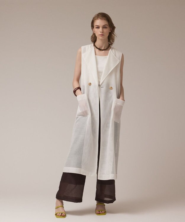 GRACE CONTINENTAL カラミロングジレ ホワイト