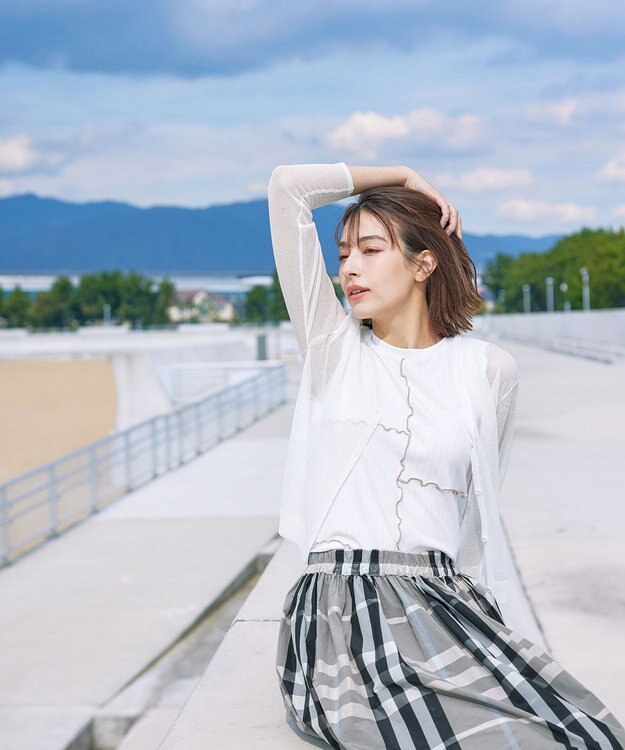 Tiaclasse シアーショートカーディガン オフホワイト