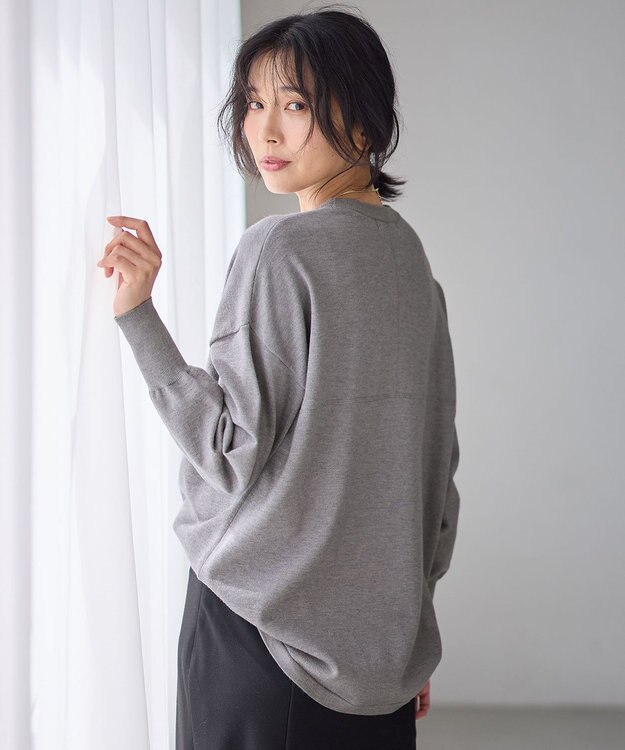 ANY L 【6色展開】ソフトタッチニットプルオーバー グレー