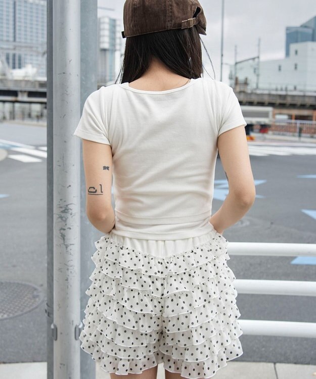 WEGO ヴィンテージライクレースアップT ホワイト