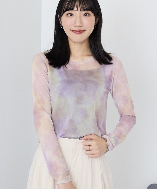 AMERICAN HOLIC ニュアンス柄プリントシアープルオーバー Purple