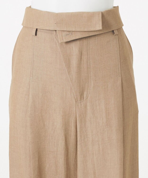 23区 【GOLD LABEL】ナチュラルシャンブレー タックパンツ ベージュ系