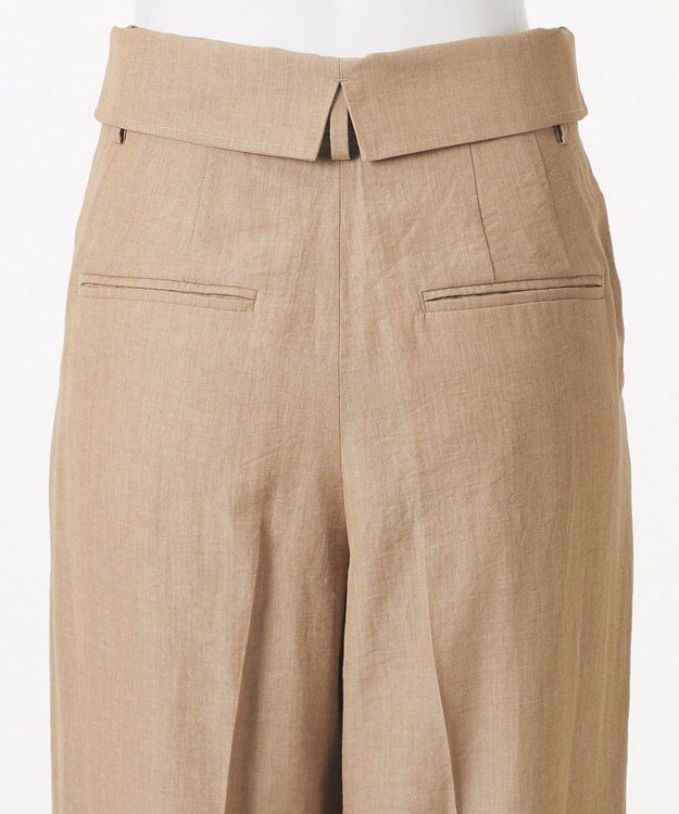 23区 【GOLD LABEL】ナチュラルシャンブレー タックパンツ ベージュ系