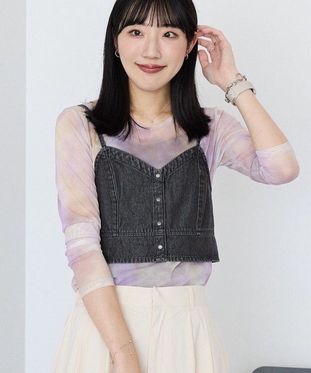 AMERICAN HOLIC ニュアンス柄プリントシアープルオーバー Purple