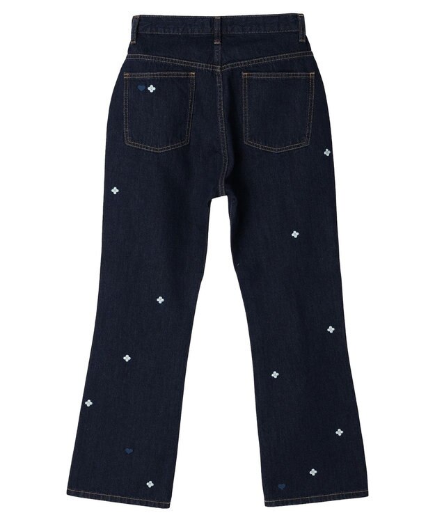 Green Parks ・Ｄｏｕｂｌｅ　Ｆｌａｇｓ　ハナ＆ハート　刺繍デニムパンツ One Wash