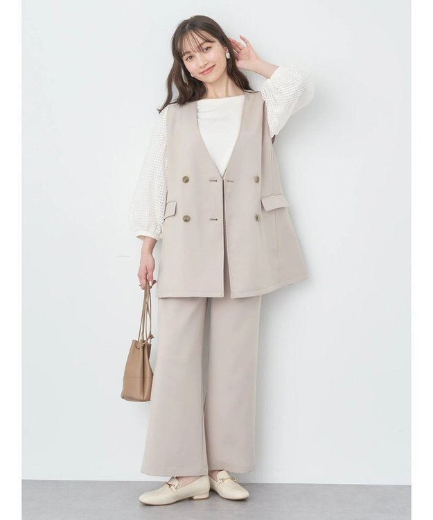 earth music&ecology リラックスワイドパンツ Beige