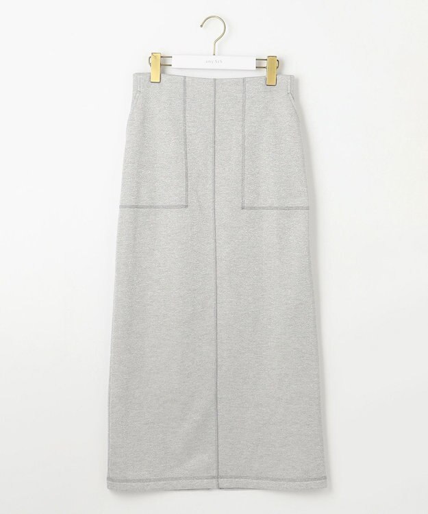 ANY SIS 【洗える】ラメ裏毛 スカート シルバー