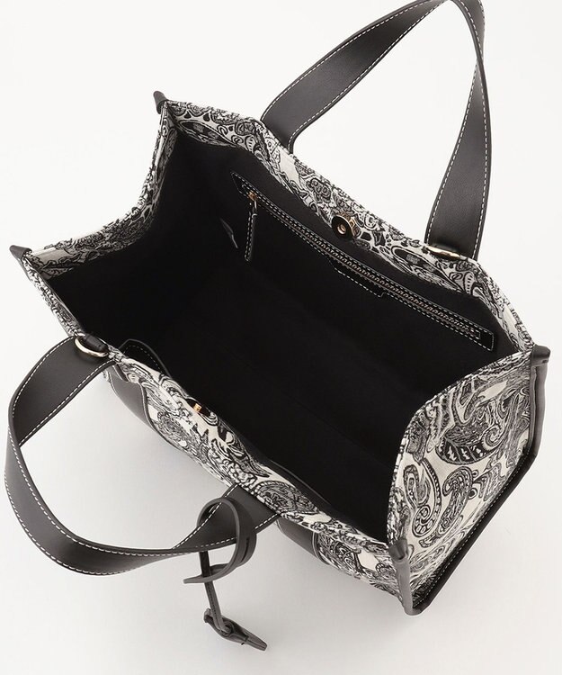 23区 ジャカードトート バッグ ブラック系