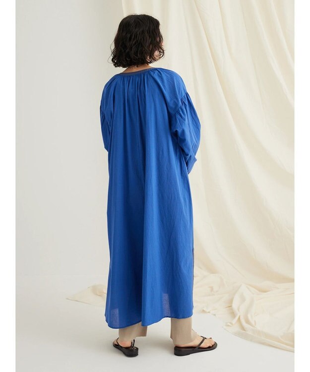 CRAFT STANDARD BOUTIQUE ★インドコットン　ボタニカル刺繍ワンピース Blue