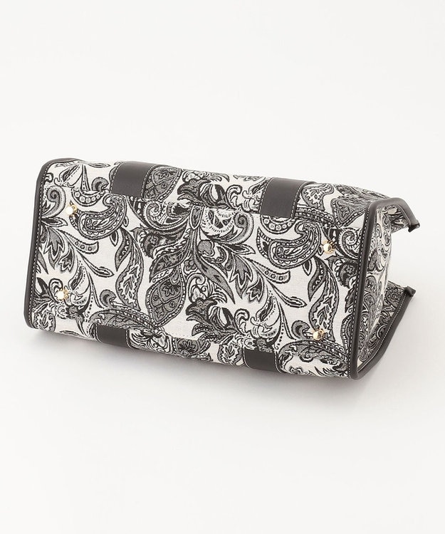 23区 ジャカードトート バッグ ブラック系