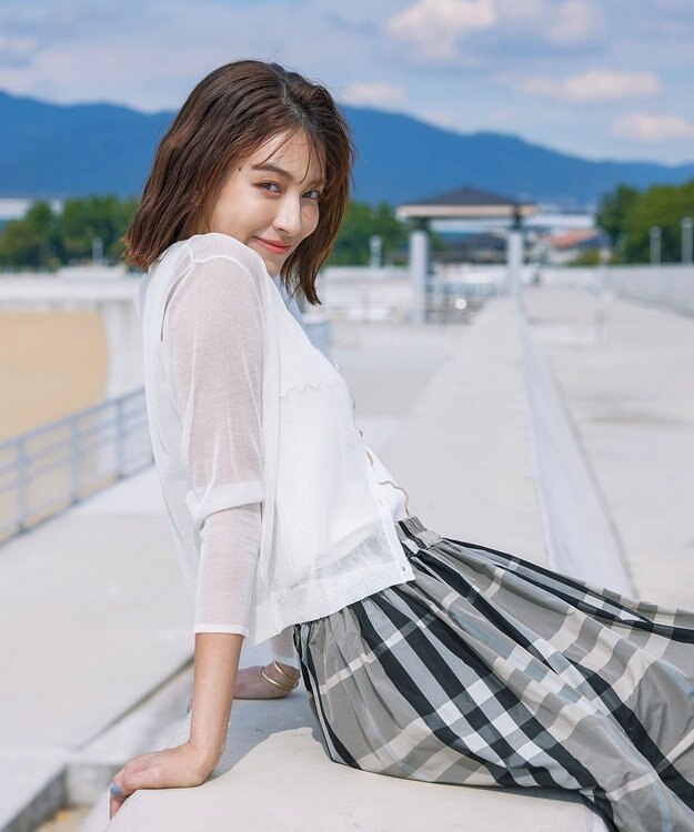 Tiaclasse シアーショートカーディガン オフホワイト