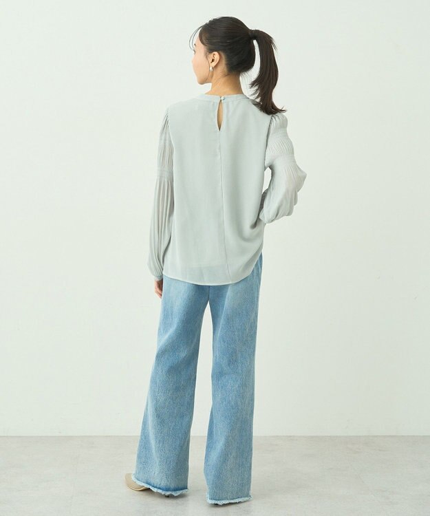 earth music&ecology フロントシームセミフレアデニムパンツ Light Indigo