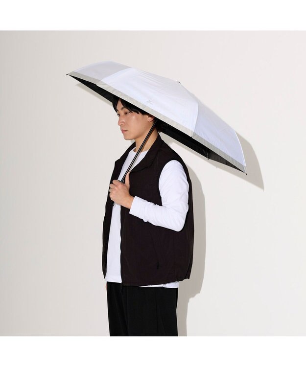 MOONBAT MIZUNO  (ミズノ) 無地 ロゴ 日傘 折りたたみ傘 パラソル 晴雨兼用  一級遮光 遮熱効果 遮光率100% UV遮蔽100% 高遮熱 グレー