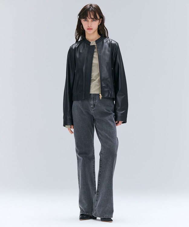 BEIGE， 【洗える・BAILA掲載】BUTLER / ストレッチベロアボートネックカットソー D.Sage