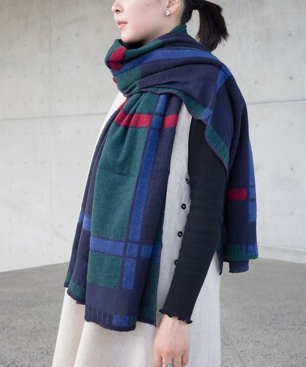 nitorito 【UNISEX】tanbo チェック柄 ストール navy