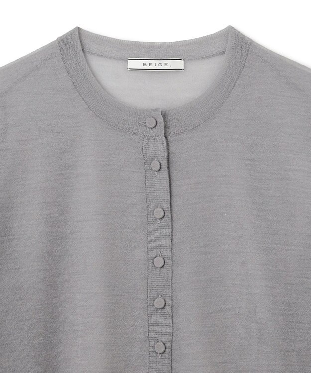 BEIGE， 【洗える・Oggi 10月号掲載】CADDO / シアーウールカーディガン Md.Gray