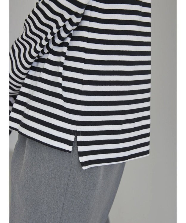 AMERICAN HOLIC Ｄａｉｌｙ　クルーネックカットプルオーバー Border Black