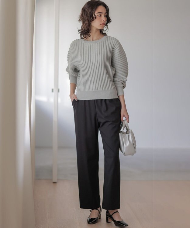 組曲 S ラメリブドルマン ニット シルバーグレー系