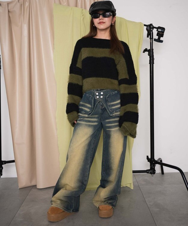 WEGO ラップブラストフレアデニム デニム