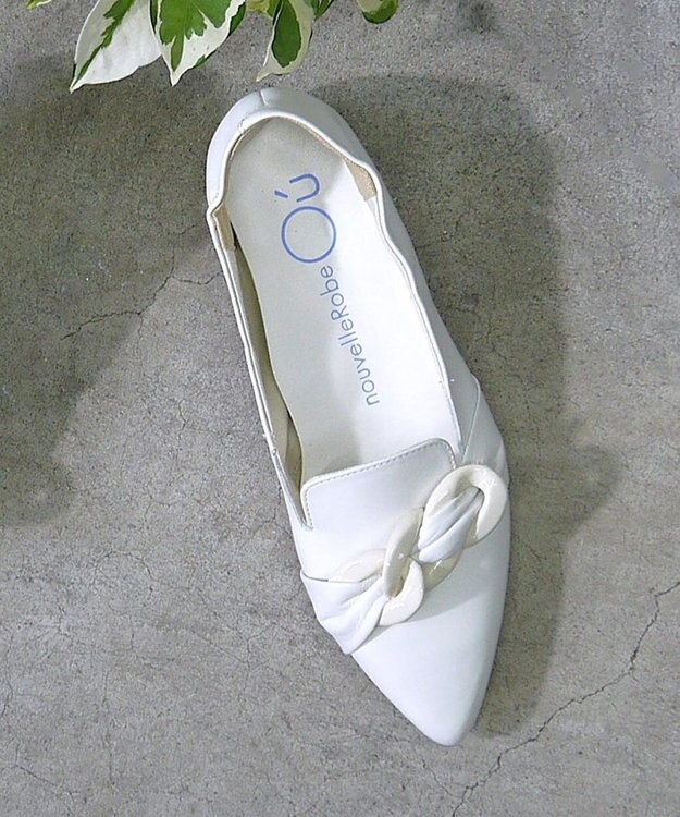 nouvelleRobe Oū 【本革・高反発】Big-Bit Slip-on ポインテッドトゥスリッポン ホワイト