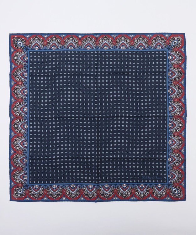 JOSEPH ABBOUD 【イタリア製・Holliday&Brown】バンダナプリント スカーフ ネイビー系6