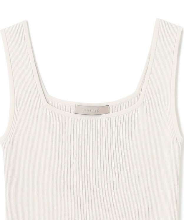 UNFILO スゴ機能 リブタンクトップ グレージュ