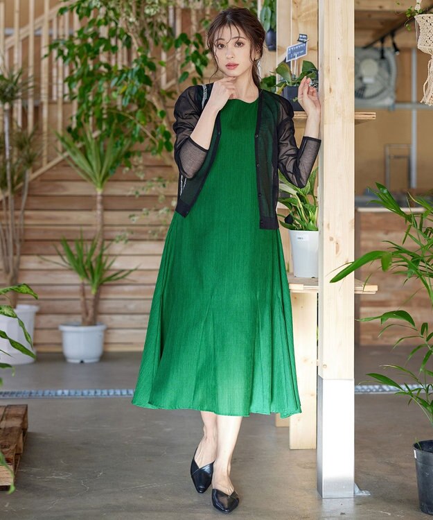 Tiaclasse シアーショートカーディガン ブラック