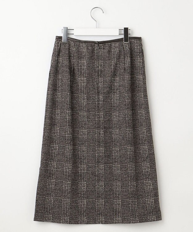 J.PRESS LADIES 【洗える】チェック ジャカード ナロー スカート ブラウン系5