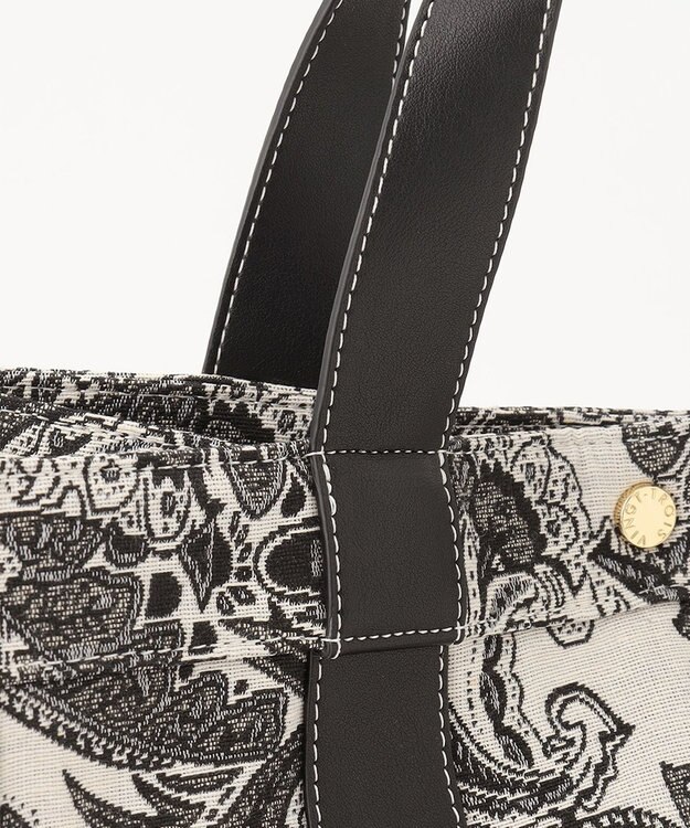 23区 ジャカードトート バッグ ブラック系