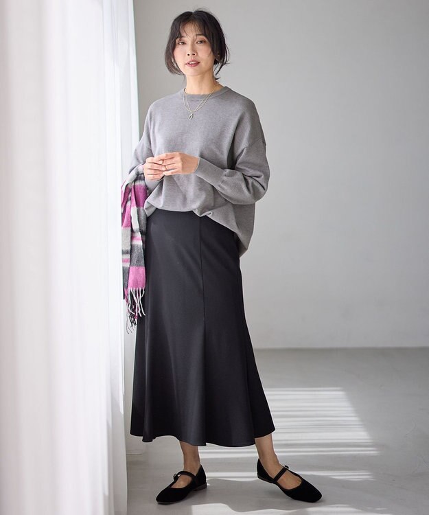 ANY L 【6色展開】ソフトタッチニットプルオーバー グレー