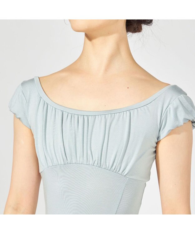 Chacott パフスリーブレオタード アクアグリーン