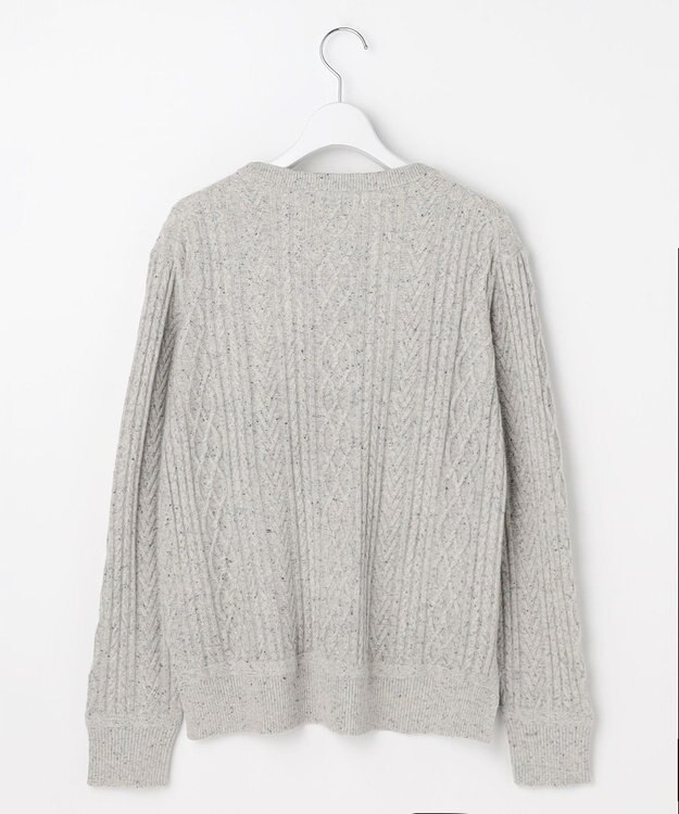 J.PRESS LADIES NEP クルーネック ケーブルニット ライトグレー系