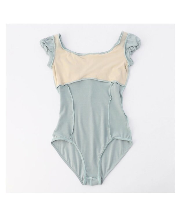 Chacott パフスリーブレオタード アクアグリーン