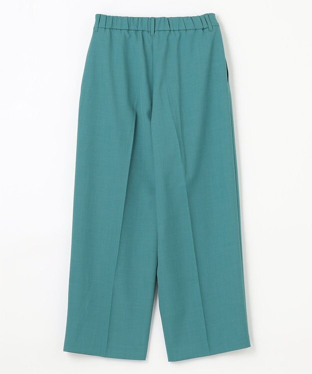 ANY 【洗濯機可能/ウエストゴム】美脚２タック ワイドパンツ ブルーグリーン